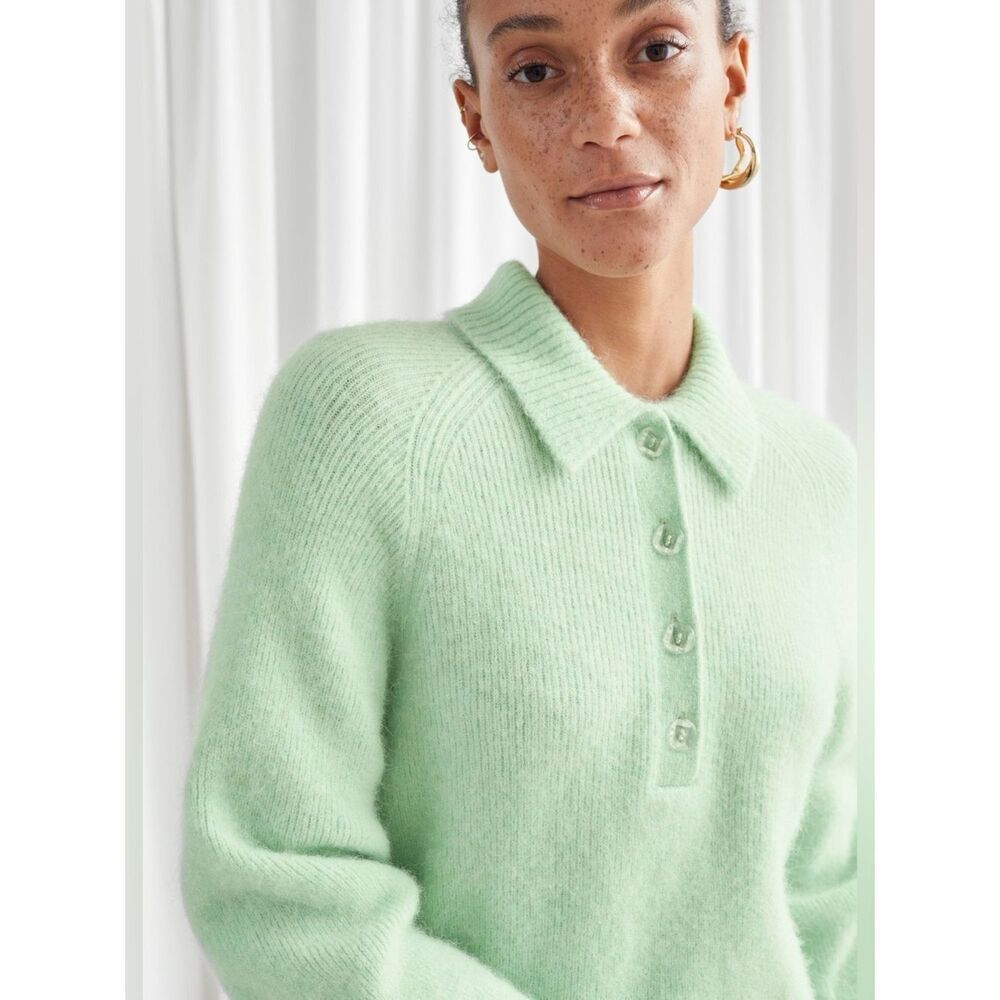 & Other Stories Alpaca Wool Blend Polo Sweater